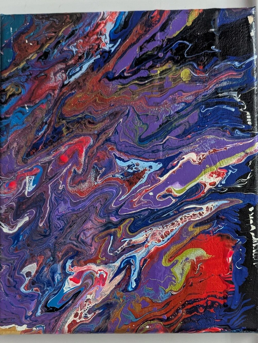 Abstract Fluid Pour Painting Purple Acrylic 8
